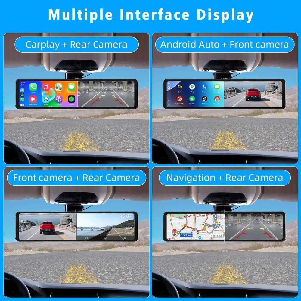 car dvr 11.26 4K 2160P Car Dvr Carplay Android Automatic Driving Recorder GPS WIFI BT FM Stream Rear View Mirror Driving Recorder R250506
