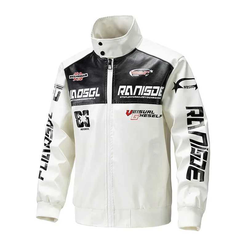 Street racing motorcycle jacket mens motorcycle clothing waterproof PU leather jacket 2024 fashionable jacket mens motorcycle clothing H25504