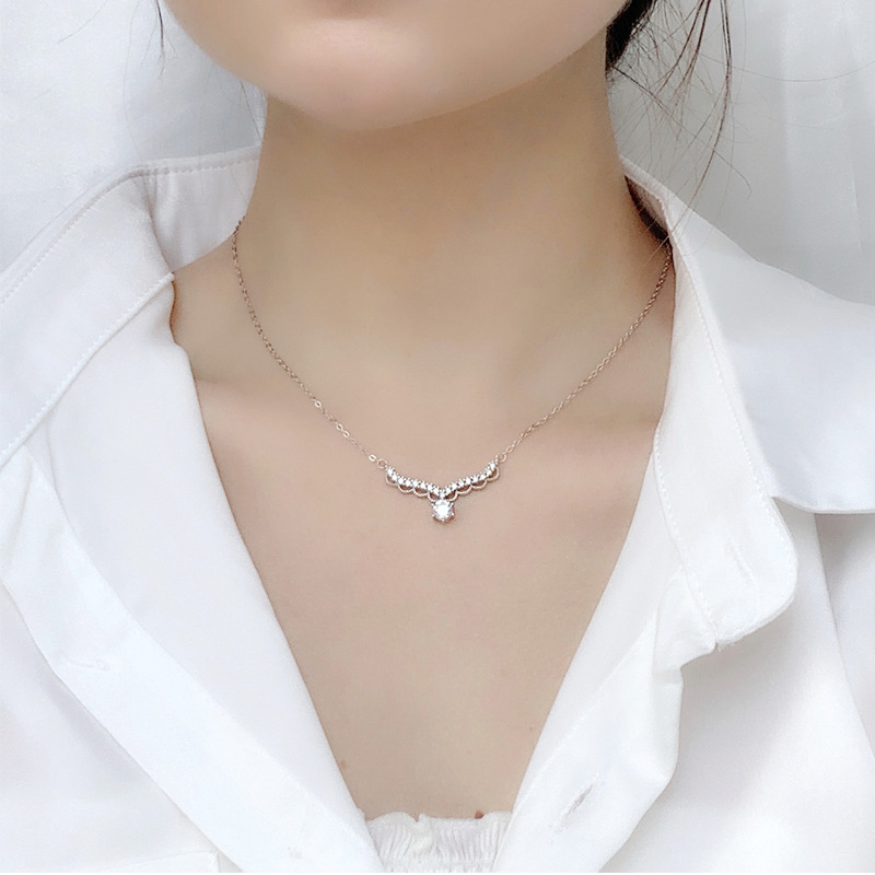 Antler Moissanite Necklace for Women | 925 Sterling Silver Reindeer Pendant | Unique Christmas Gift Jewelry | Minimalist INS Forest Design