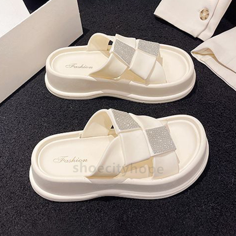 Free Shipping Designer Sandals Summer Slippers Beach Slides EVA Casual Diamond Glitter 4.5cm Soft Slipper Outdoor Indoor Home Sliders Anti-Slip Sandal