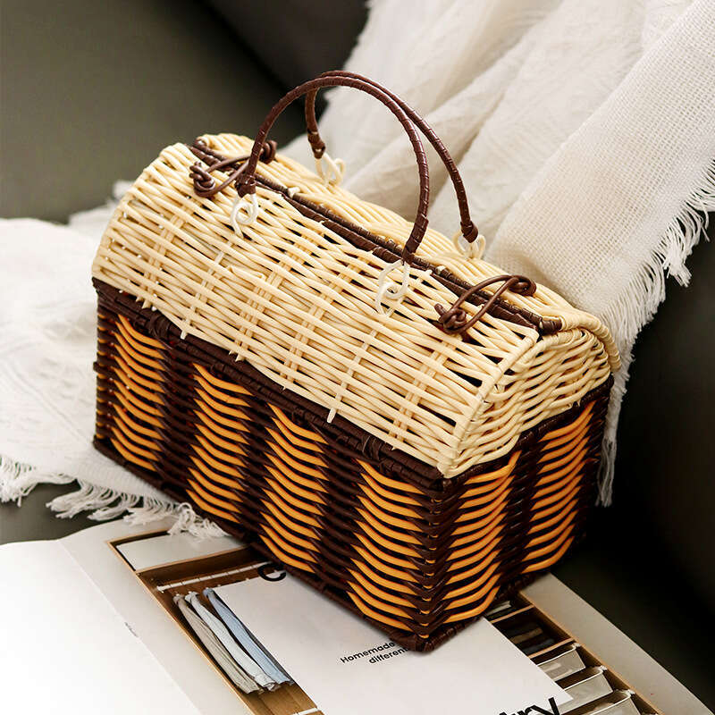 Summer Woven Bag Beach Bag New Women S Handheld Large Capacity Storage Hand Practical PP PE Vine Woven Bag KQ KQ
