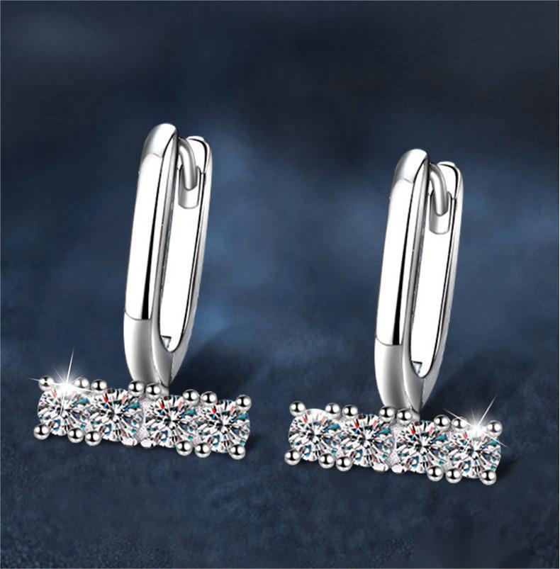 Elegant U-Shaped Moissanite Stud Earrings - S925 Sterling Silver, Classic Design, Hypoallergenic, Perfect for Daily Wear