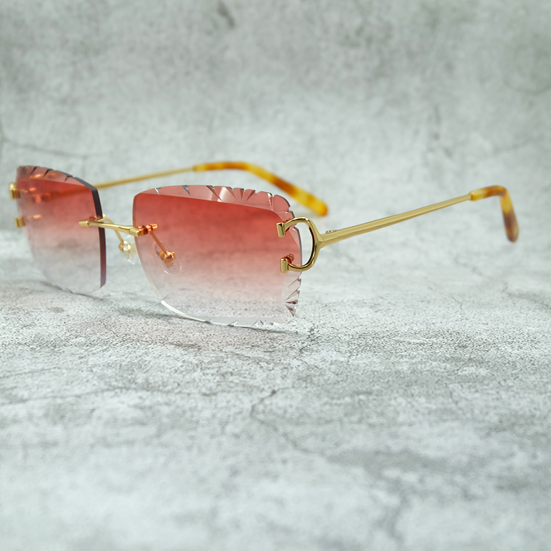 Polarized sunglasses Business casual Big Diamond Cut Sunglasses Mens Decoration Vintage Luxury Sun Glasses Designer Wire C Driving Shades Outdoor Prot