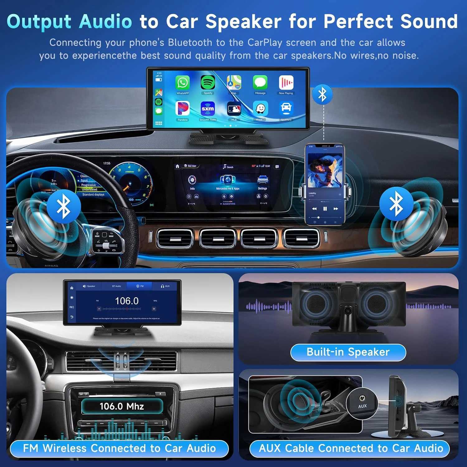 car dvr 2024 New 10.26 Wireless CarPlay Android Auto 4K Dash Cam WIFI Bluetooth Car Camera Front 4k 1080P Backup Camera Touch Screen R250506