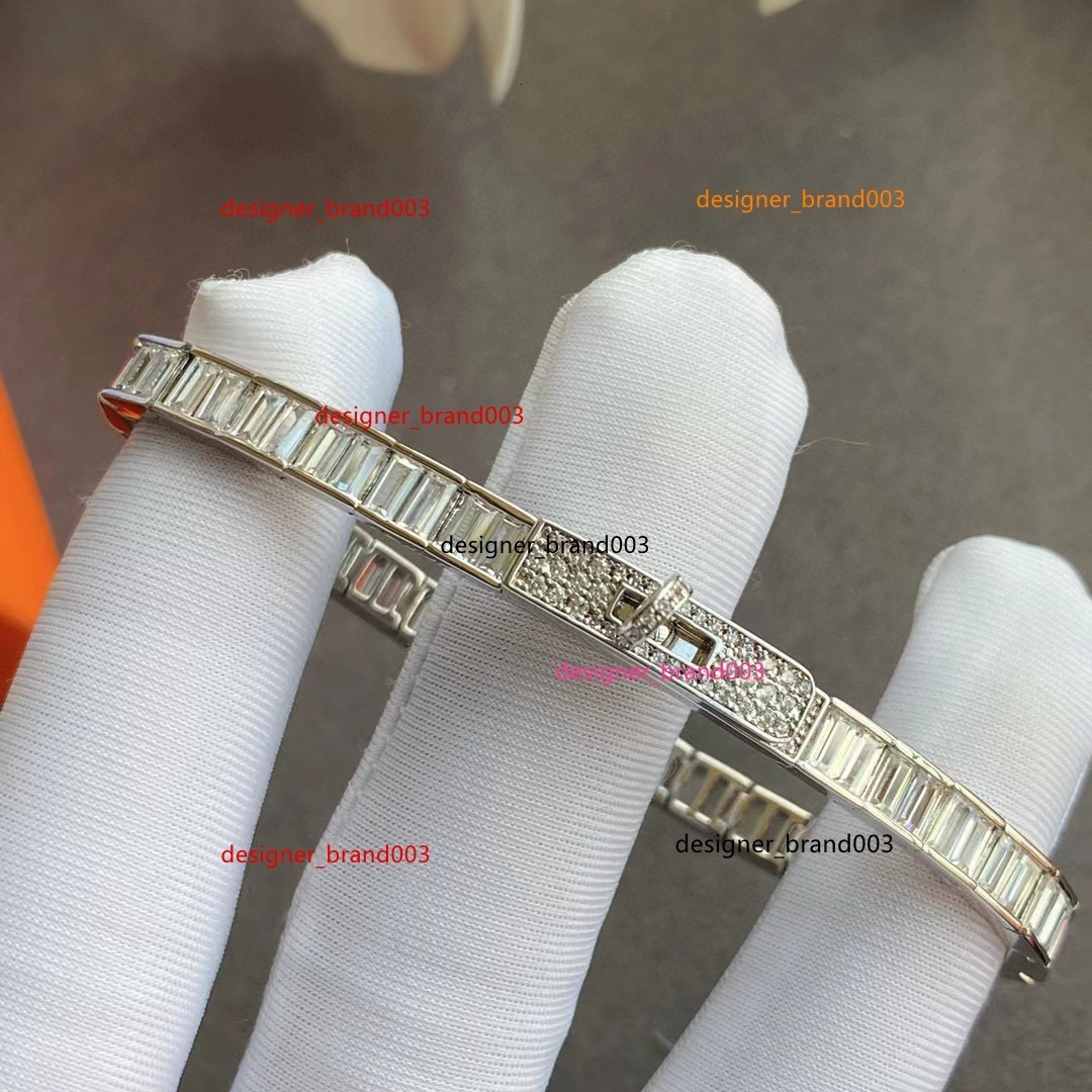 top bracelets woman Designer bracelets for women luxurious Bangle bracelet jewelry S925 silver highend feel square diamond full hly herne hermens Hemess H 2PRL