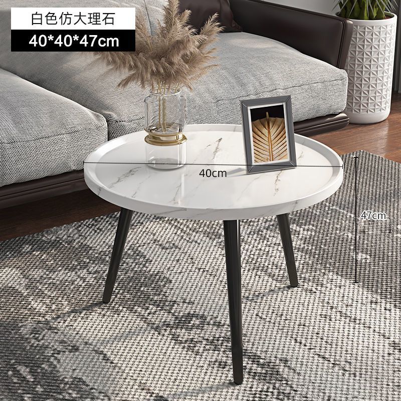 B563 Light luxury small apartment round coffee table hotel creative sofa side table