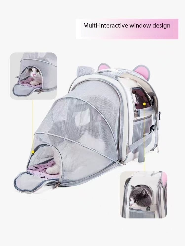 Cat bag for outdoor use, portable backpack with large capacity, lightweight travel, outdoor expansion, breathable pet backpack