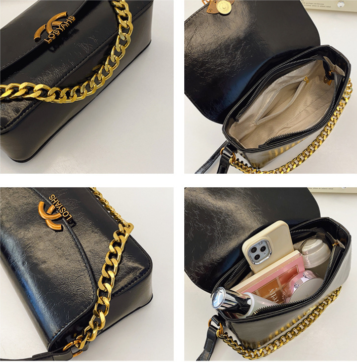 2025 Exclusive Vintage Chain-Strap Crossbody Bag - Minimalist Square Mini Purse with Retro Charm, Versatile Women's Shoulder Bag