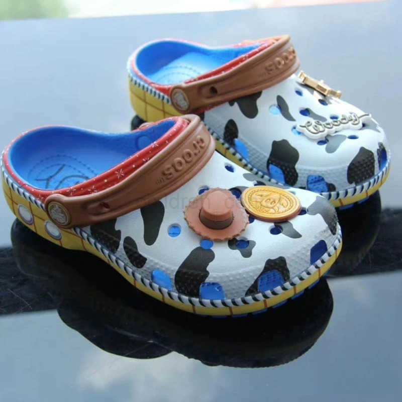 DISNEYNew Hot Toy Story Woody Cowboy Cartoon Character Summer Cute Cartoon ChildrenS Style Slippers Non-Slip Soft Soled Sandals Gifts W250623
