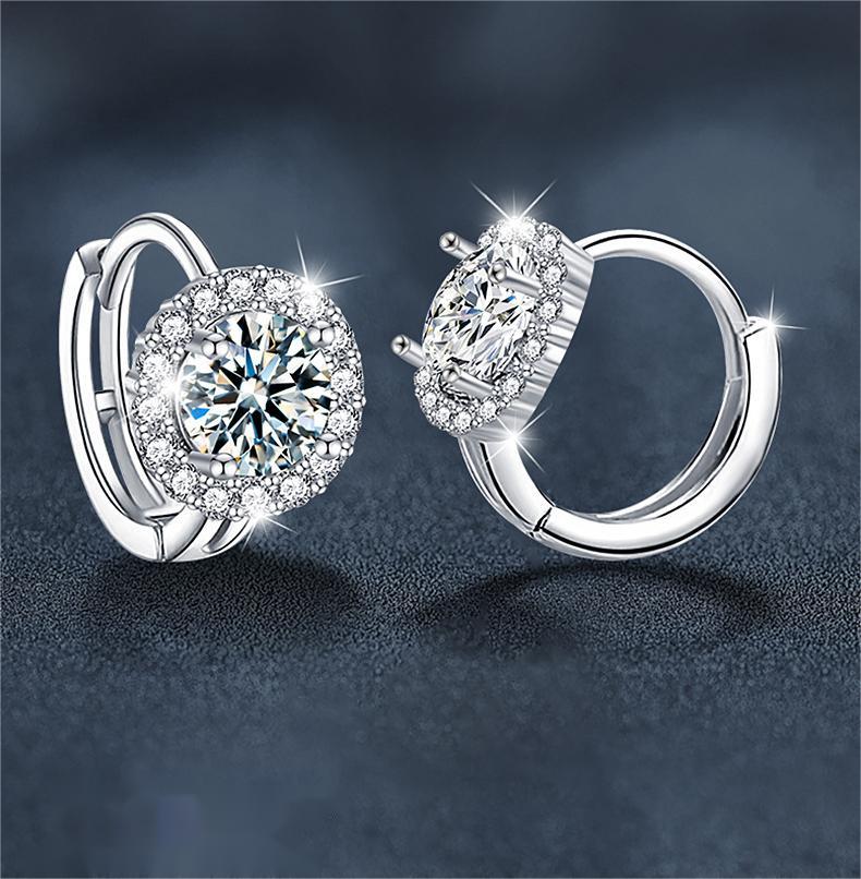 S925 Sterling Silver Moissanite Sunflower Hoop Earrings for Women Hypoallergenic Lightweight Jewelry