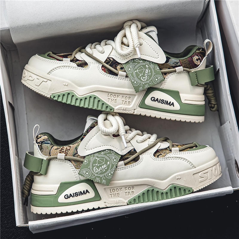2025 summer free shipping men shoes fashion new designer trend versatile casual sports shoes blue green khaki size 39-44