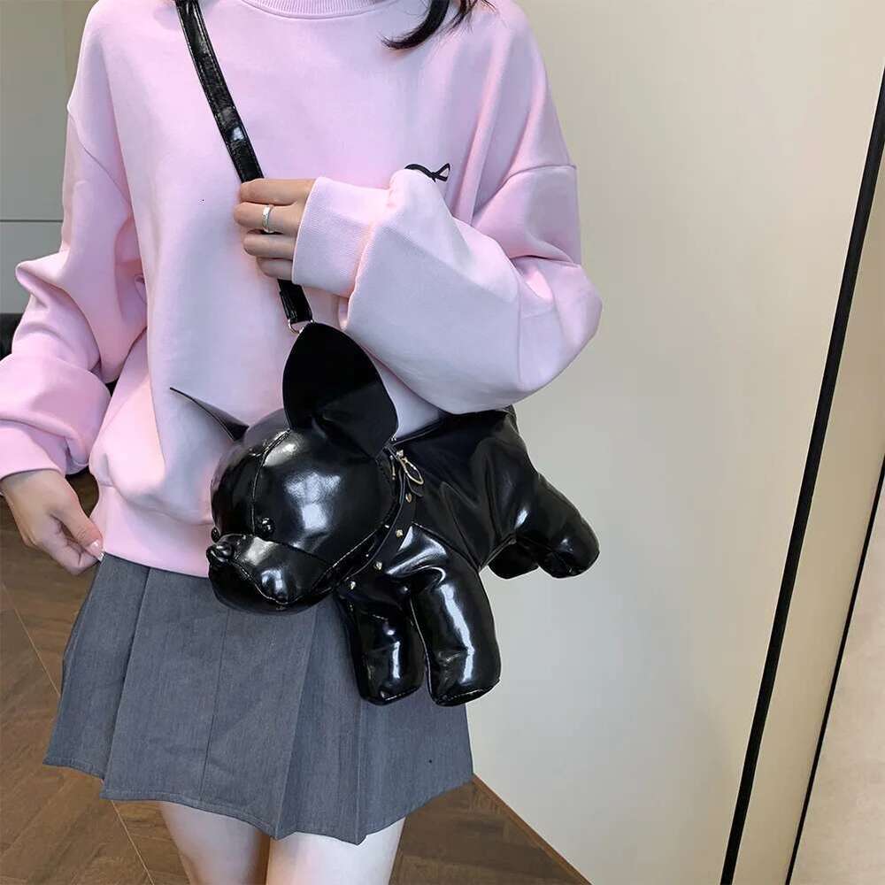 NEW Doggie Shoulder Women French Bulldog Crossbody Leather With Zipper Messenger Bag For Shoping Travel