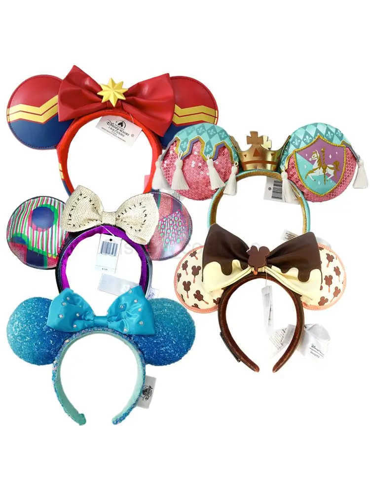 Disney Minnie Mouse Ear Headband 2023 New Lounge Ears Christmas Snowman Earbuds Adult Children Hair Accessories Role Play X2505061