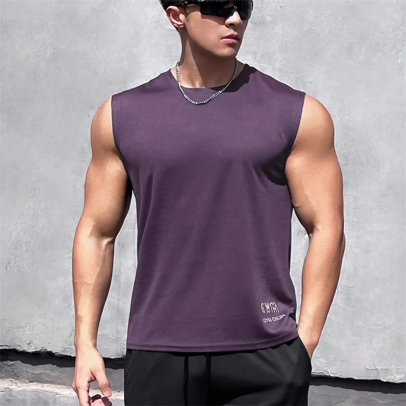 Summer Mens Fitness Tshirt Training Sports Tank Top Breathable Basketball Underwear No Sleep Fast Drying Running for Men 250430Z