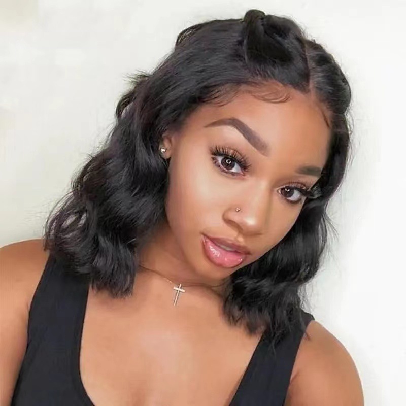 wig Womens high-temperature silk synthetic full top headband short curly hair small wave wig