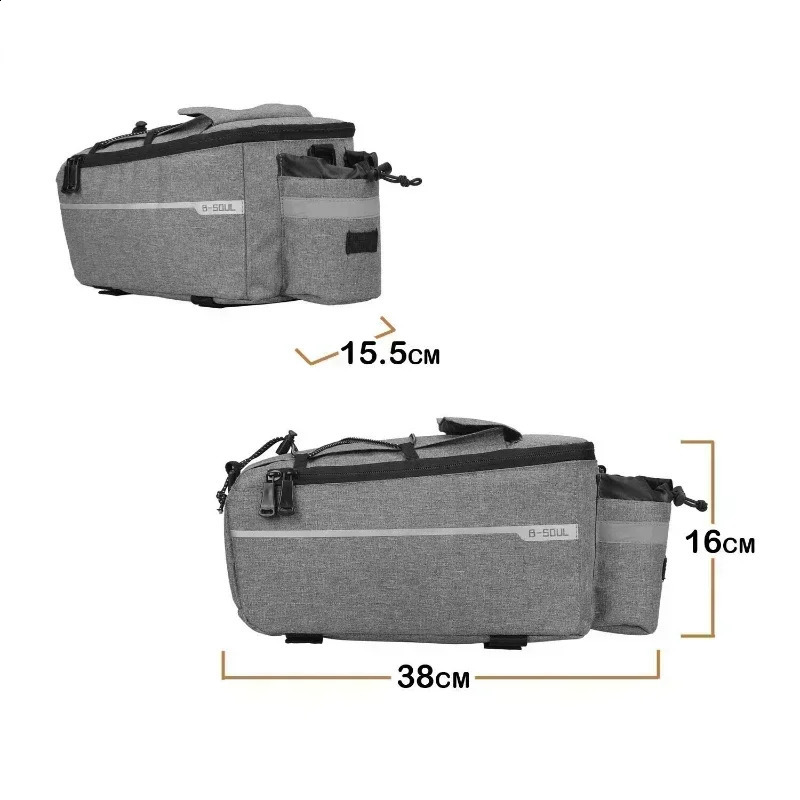 13L Bicycle Bag Bike Rear Basket Waterproof Pannier Trunk Bags Back Rack Rear Seat Bag Cycling Luggage Shoulder Handbag 250429