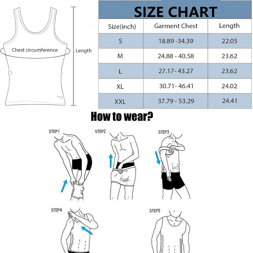 Mens compression shirt vest underwear mens weight loss and shaping sleeveless abdominal slimming fitness exercise 250430Z