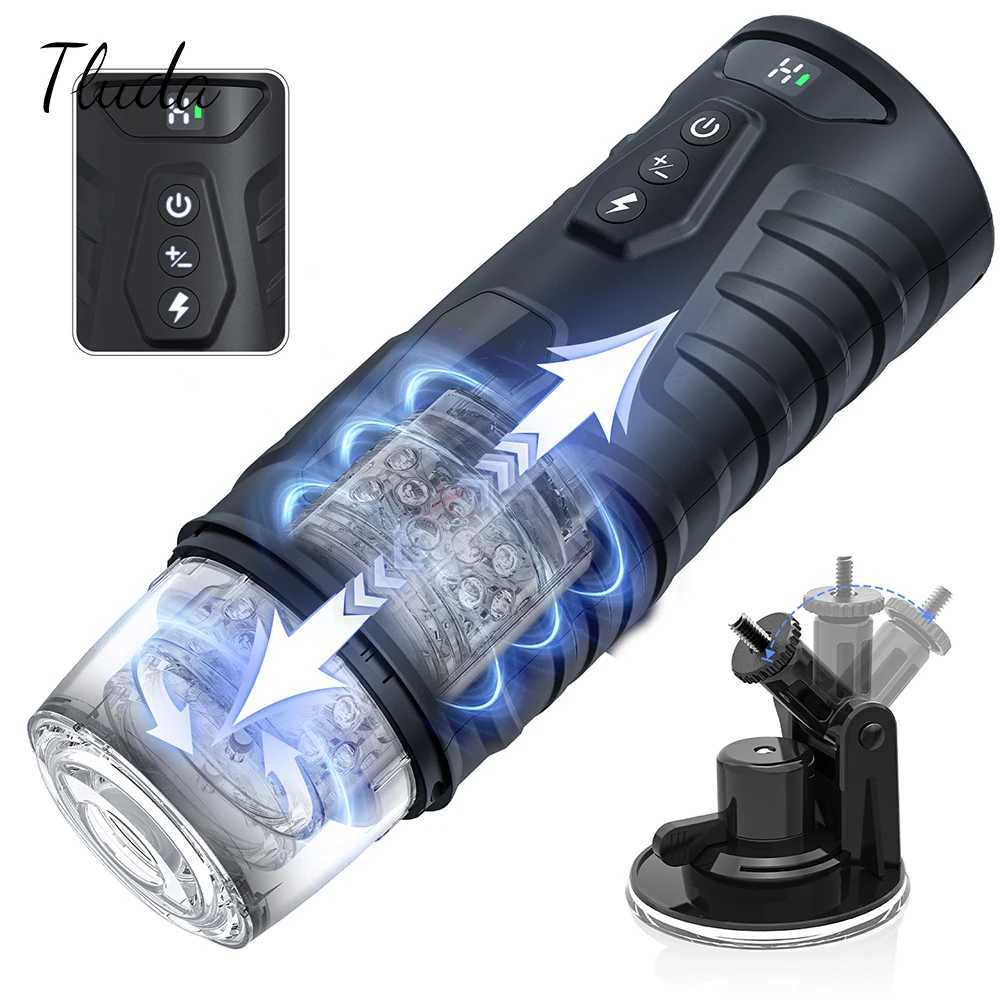 Automatic Male Masturbator Telescopic Rotation Masturbation with Suction Cup for Men Simulation Blowjob Piston Sex Toy for Men W250506