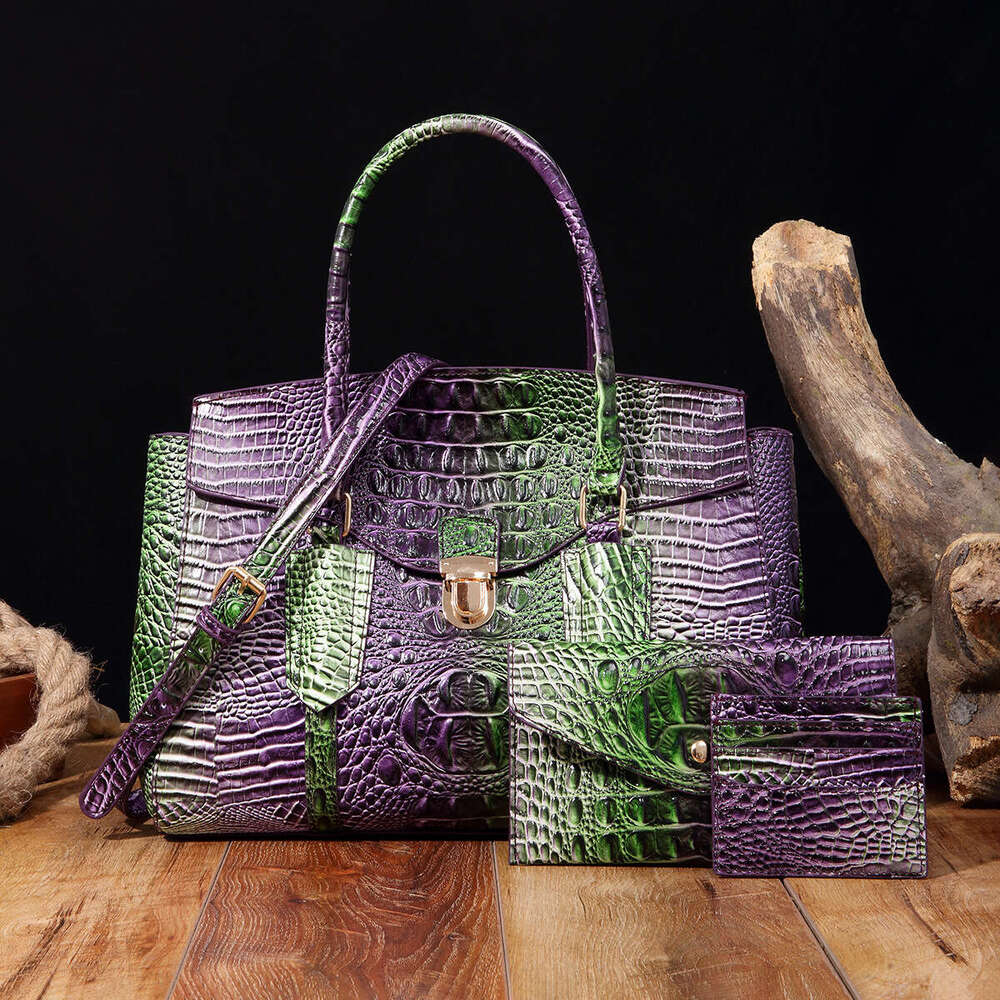 Handheld crossbody women s baozi mother bag colorful crocodile pattern Brahmin