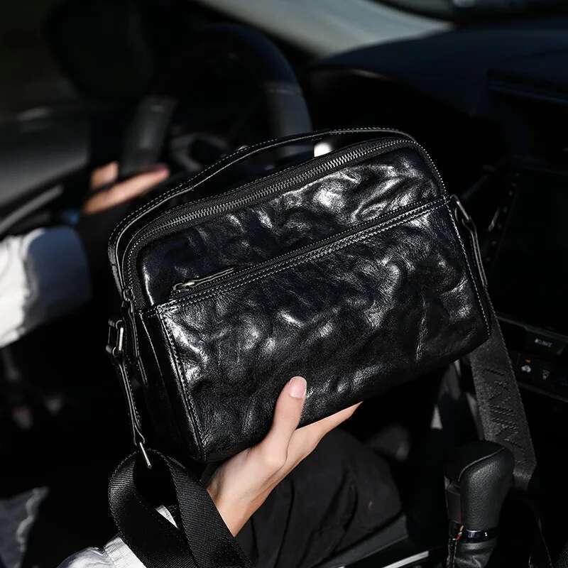 Wmnuo Shoulder Bag Men Multifunction Cow Genuine Leather Handbag Messenger Bags For Man Big Capacity Travel Ipad Male