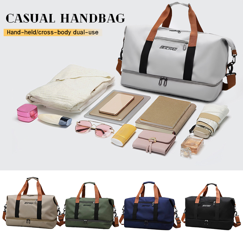 gym bag travel duffle bag with shoe compartment wet pocket carry on weekender overnight tote bag for women men travel workout yoga swimming 2203
