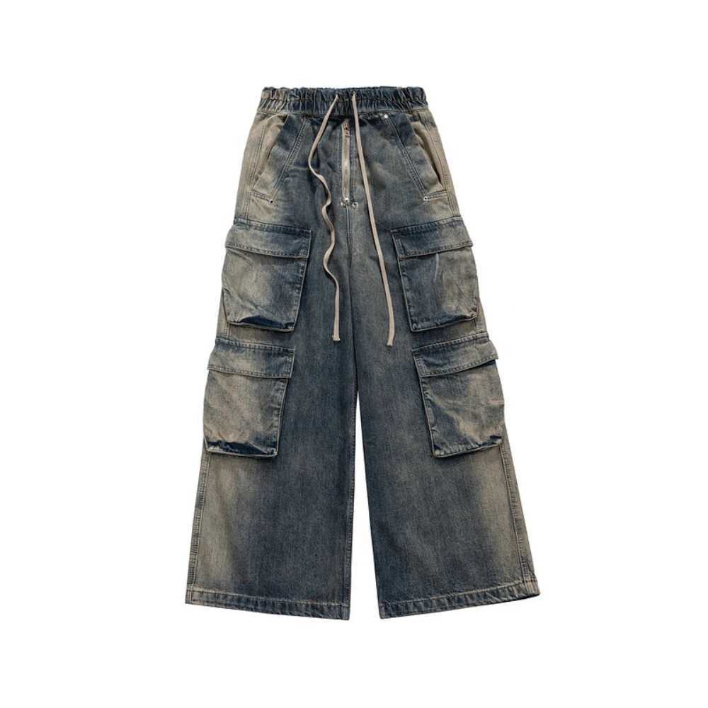 Mens casual goods denim jeans cotton mens clothing autumn straight loose high street blue jeans Owens pants W250506