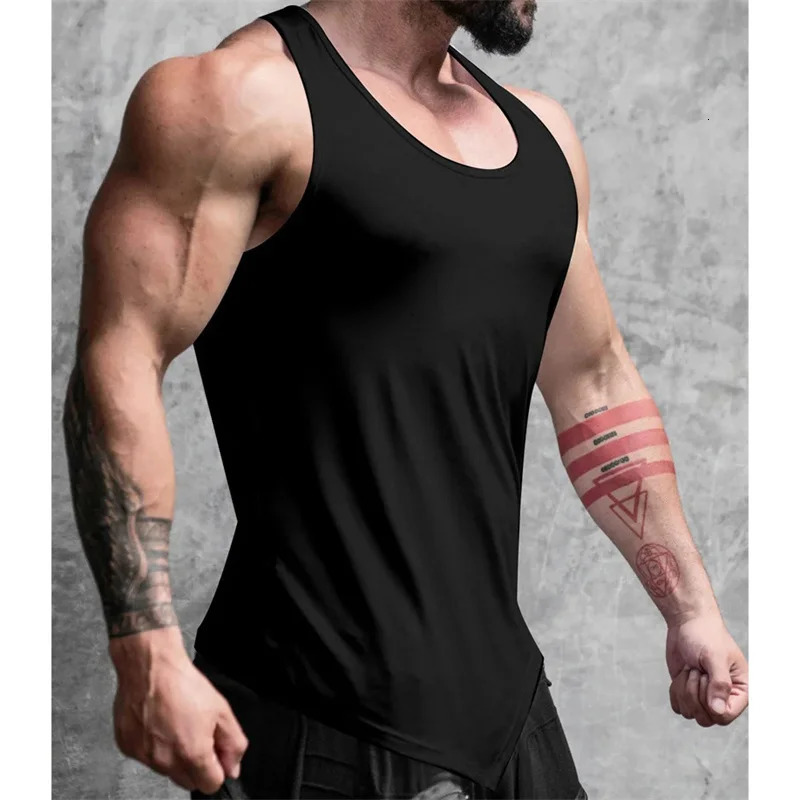 Muscle Fitness Tshirt Summer Mens Rally Leisure Exercise Sleepless Tank Top Quick Drying Underwear Sports 250430Z