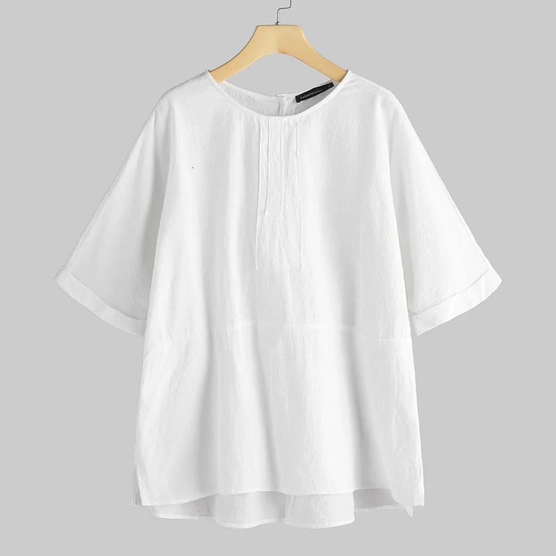 Plus Size 5xl Casual Cotton Linen Women Blouse Womens White Top Shirts Spring Summer Blusas Lady Loose Tops and Blouses 250513