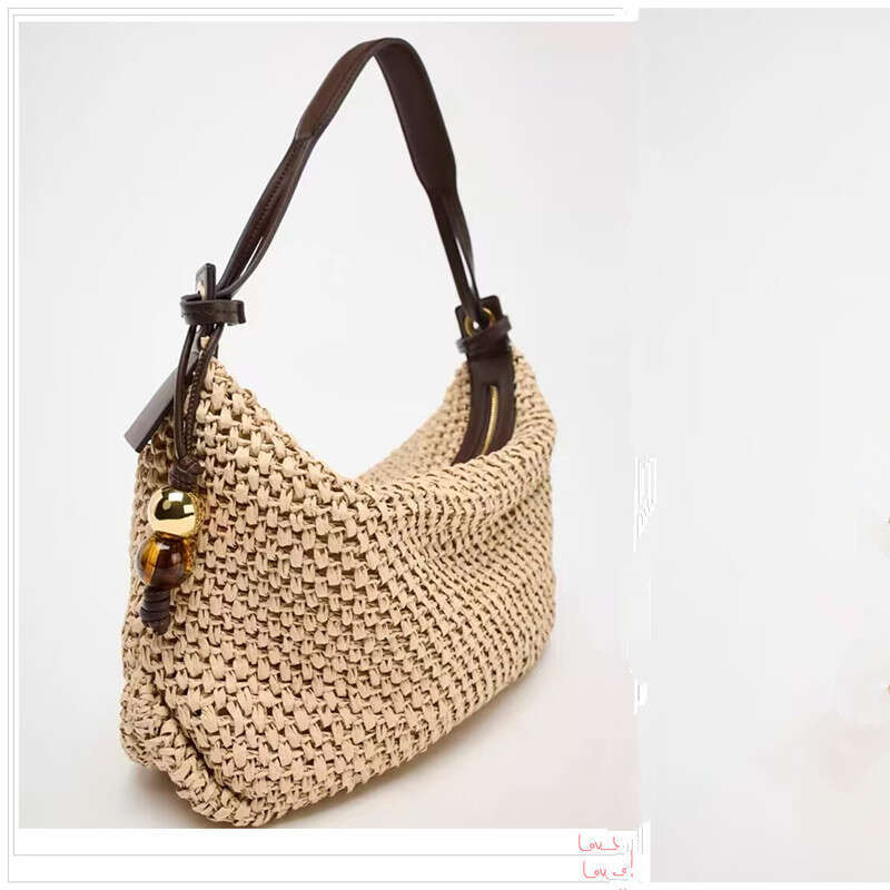 Summer Woven Bag Beach Bag Z Handmade Women S Summer New Trendy Fashion Straw Woven Tote Bag Large Capacity Single Shoulder Handbag KQ KQ
