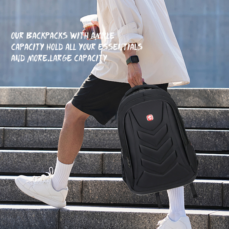 lightweight high quality business casual backpack for men usb charging port adjustable shoulder straps for office travel school 8612
