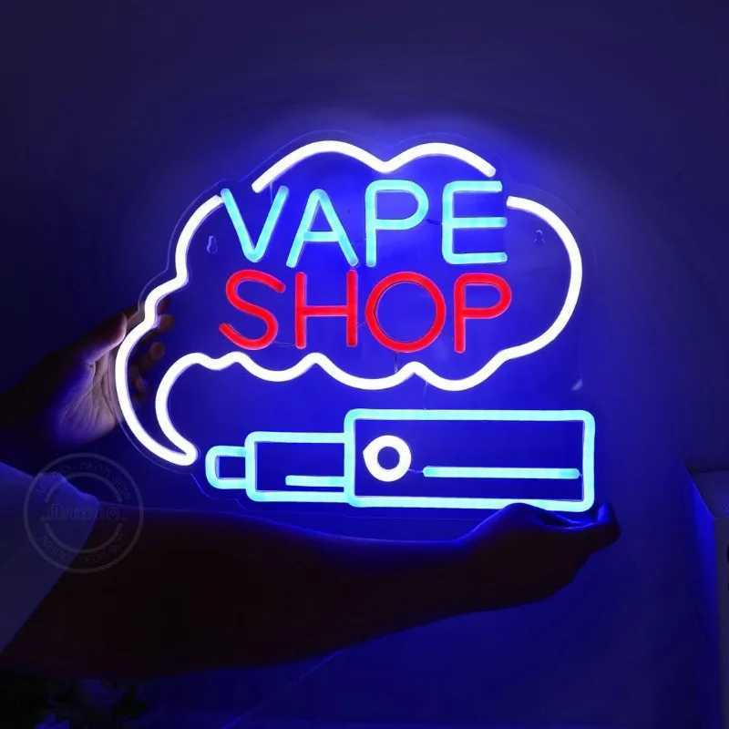 LED vape shop smoke neon sign cigar shop window display garage people cave wall decoration art sign Z250506