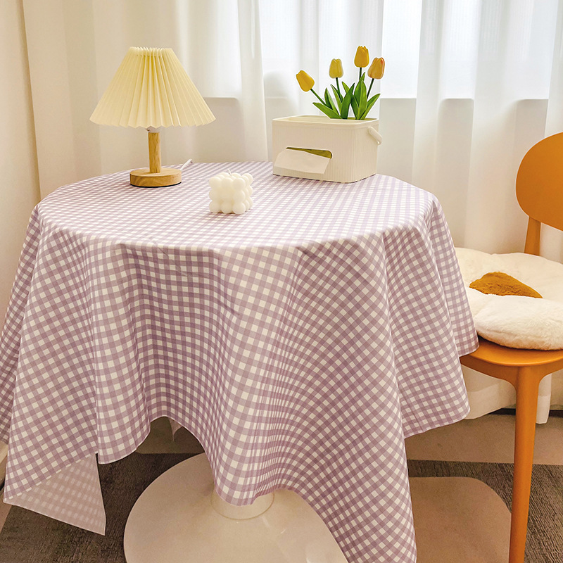 T0452 Girly Heart Desk Cloth Background Cloth Nordic Plaid Table Cloth Fabric Stall Cloth Picnic Cloth