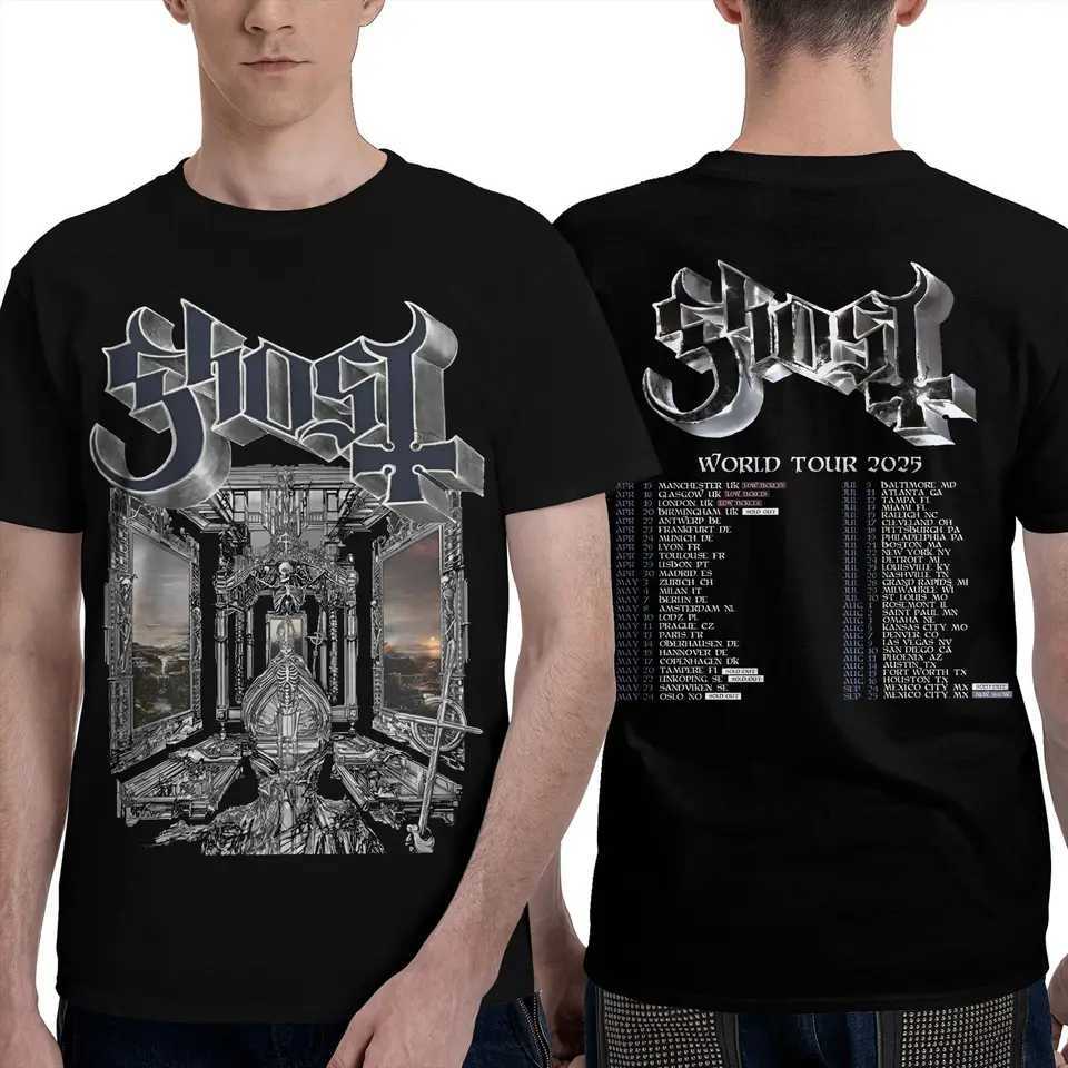 2025 Ghost Band Tour Costume Shirt Mens New Skeleton Album Funny Pure Cotton Adult TopT250505