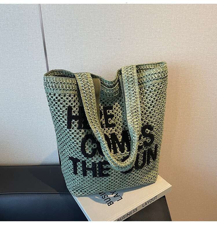 Summer Woven Bag Beach Bag Large Capacity Commuting Straw For Women S Spring And Summer New Fashion Single Shoulder Woven Bag High End Beach Bag KQ KQ
