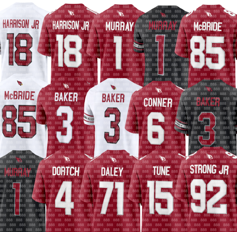 Cardinals custom Marvin Harrison Jr Emari Demercado Elijah Higgins Mack Wilson Sr Zaven Collins Sean Murphy-Bunting Paris Johnson Jr Walter Nolen Football Jersey