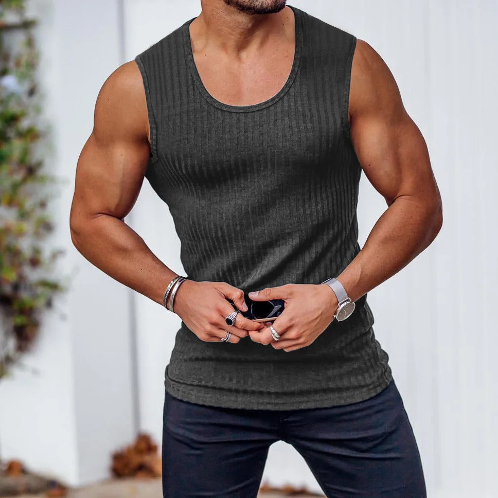 2024 mens fitness vest sleeveless mesh breathable underwear running 250430Z