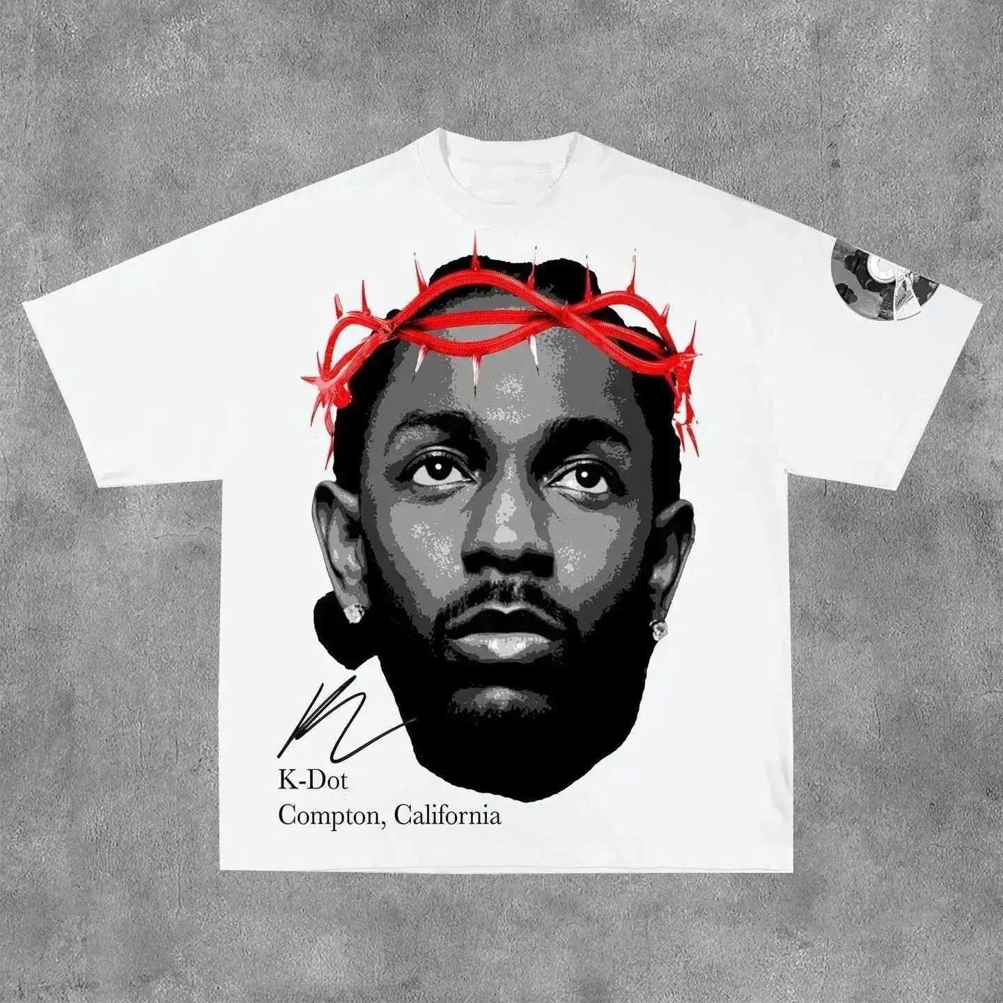 American hip-hop figure print T-shirt casual fashion oversized T-shirt Harajuku Gothic retro T-shirt unisex Y2k topT250505
