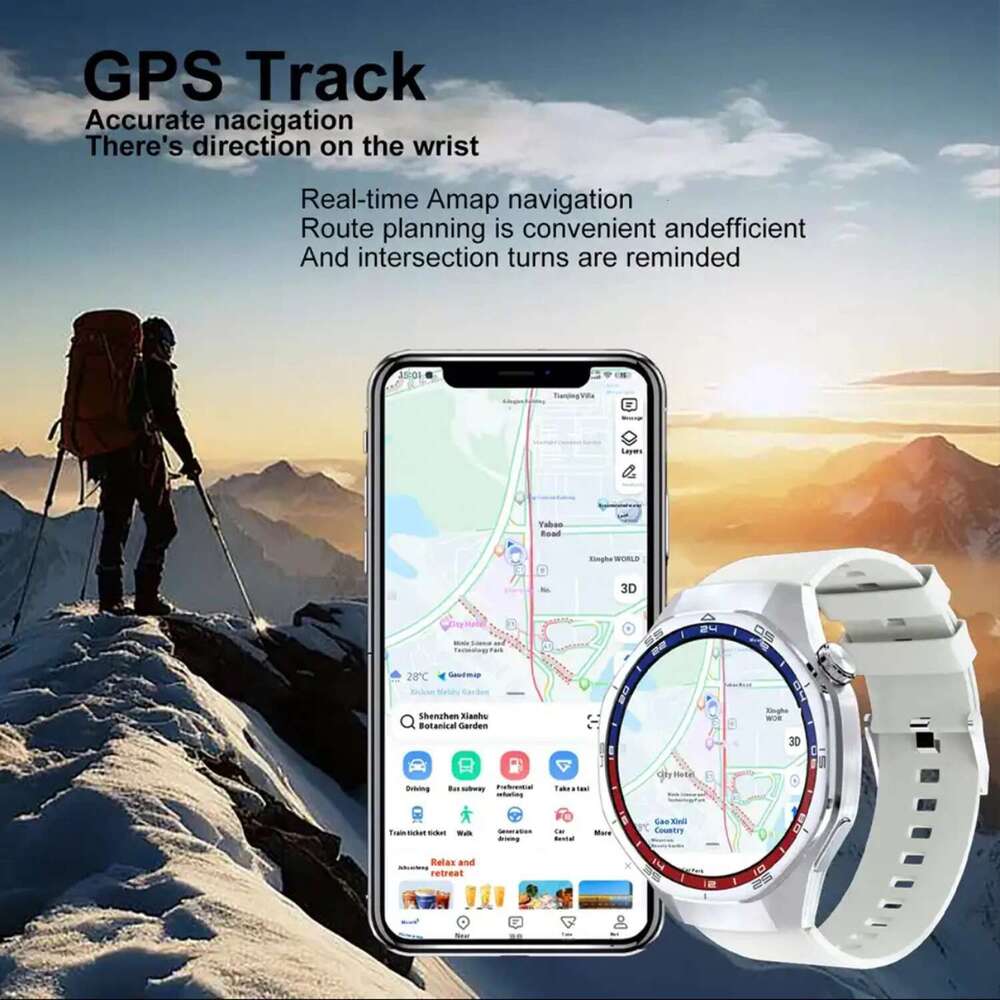 New GT5 Pro For Huawei Smart 1.43 Inch HD AMOLED Screen NFC GPS Tracker Bluetooth Call Health Monitoring Watch Men Women