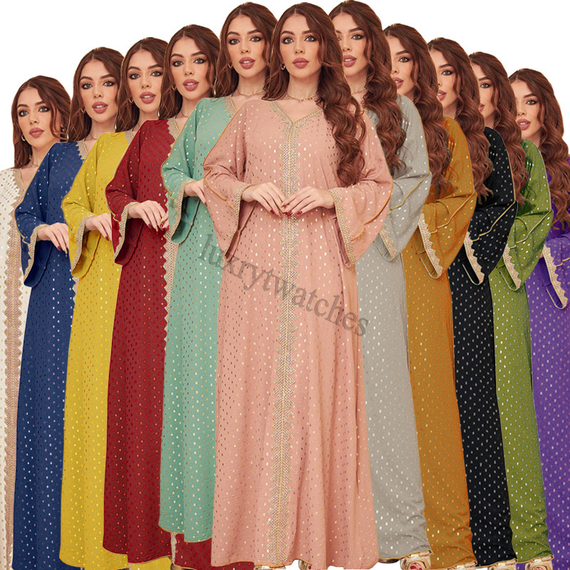 Designer Dress New Blush Pink Beaded Muslim Long Evening Dresses Luxury Dubai Moroccan Kaftan Dress V Neck Formal Gown Evening Party Dresses
