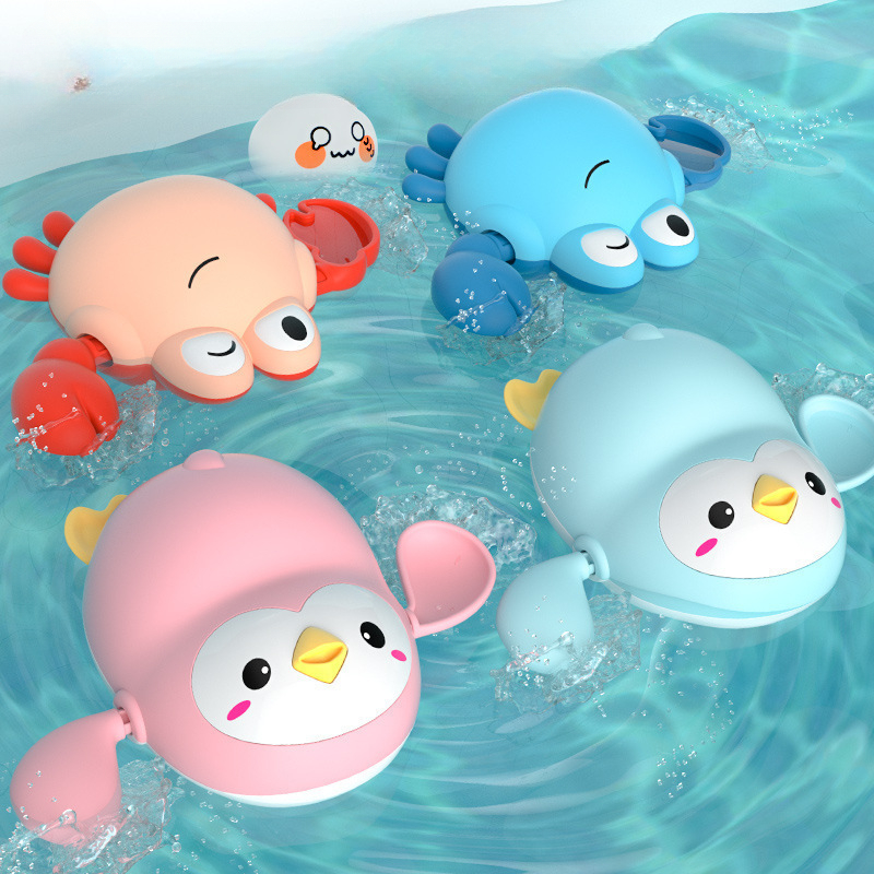 Baby Bath Toys Bathing Cute Swimming Cartoon Animals Pool Beach Classic Chain Clockwork Water Toy for Kids Water Playing Toys