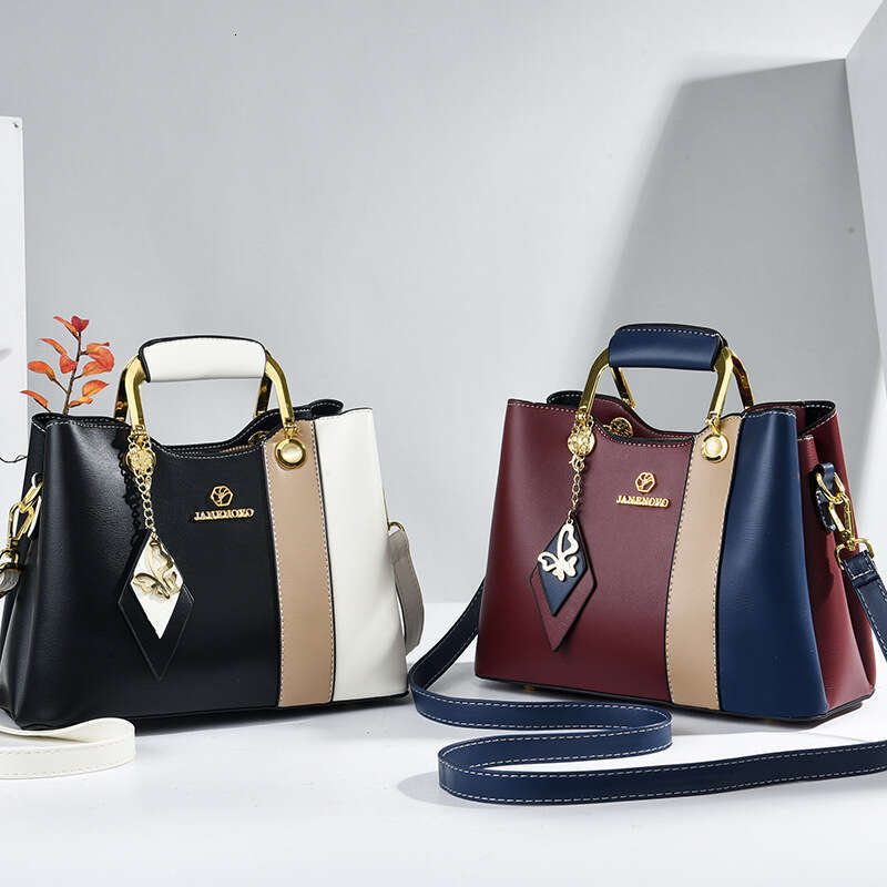 2025 New Color Contrasting Middle aged Women's Versatile Casual Underarm Temperament Mom's Single Shoulder Handheld Crossbody Bag