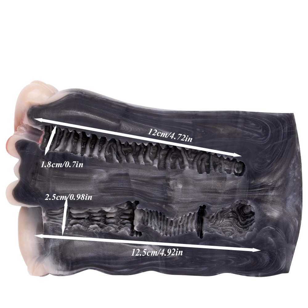 GEEBA Dual Channel Animal Giraffe Aircraft Cup Soft Silicone Male Masturbators Realistic Vagina Prostate Massage Adult Sex Toys W250506