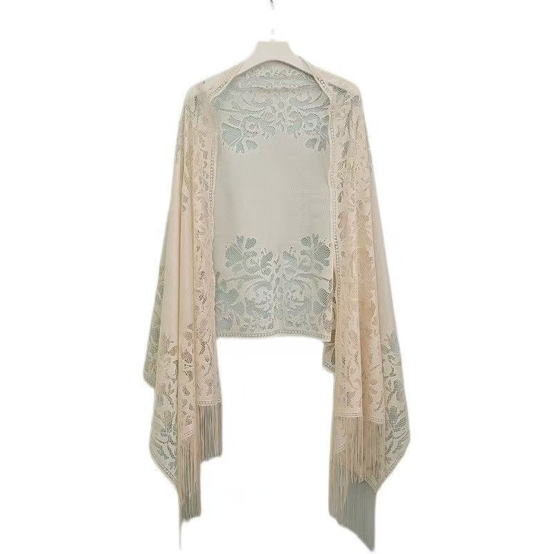K633 Cheongsam shawl scarf silk scarf summer literary cardigan new spring and summer thin sunscreen long scarf hollow wholesale