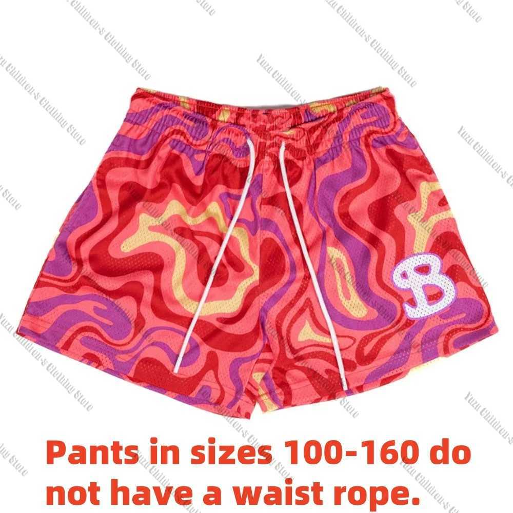 Quick-Drying American Trendy Brand Paint Wind Retro Sports Basketball Shorts Summer Childrens Mens Sports Breathable ShortsT250506