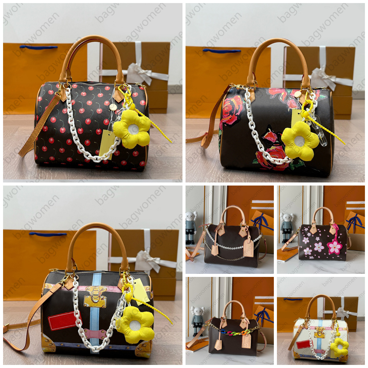 Pillow Bags Luxury Designer Bags Tote Bags Purse Shoulder Bags Designer Women Bags Cowhide Leather Classic Letter Print Zipper Open Pearl Decoration