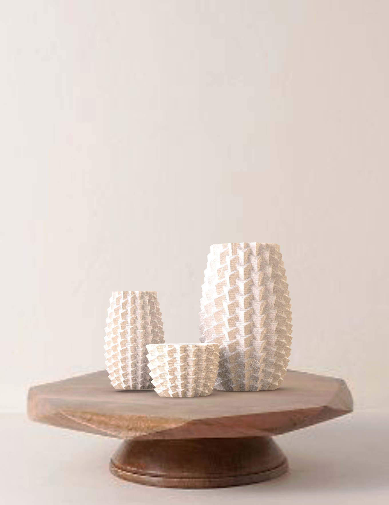 Elegant Artisanal Ceramics for Interior Design with Exquisite Three-Dimensional Patterns