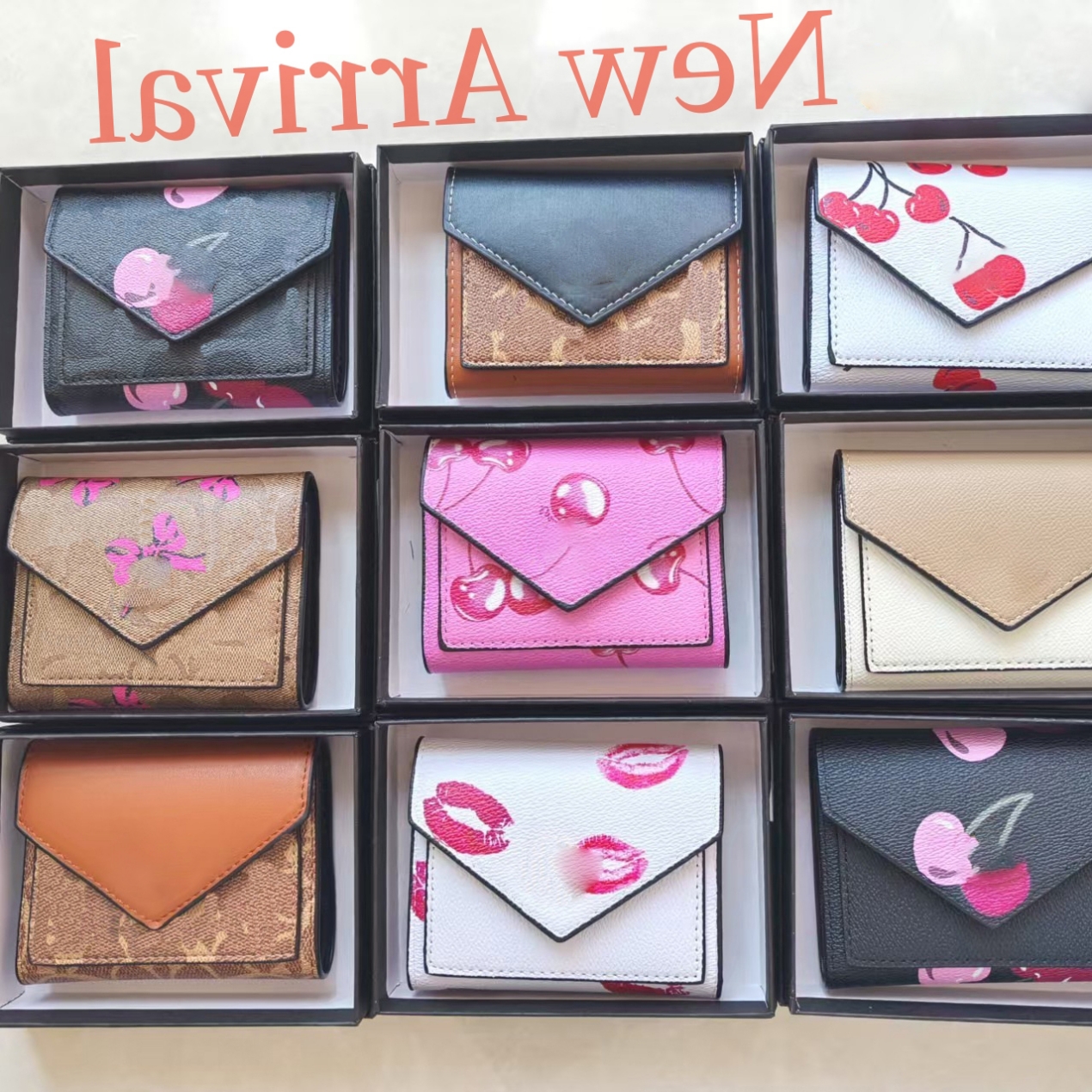 cherryy designer wallet womens high quality flap luxury wallets for women short designers woman portefeuille card holder zippy leather small Designer purse wallet