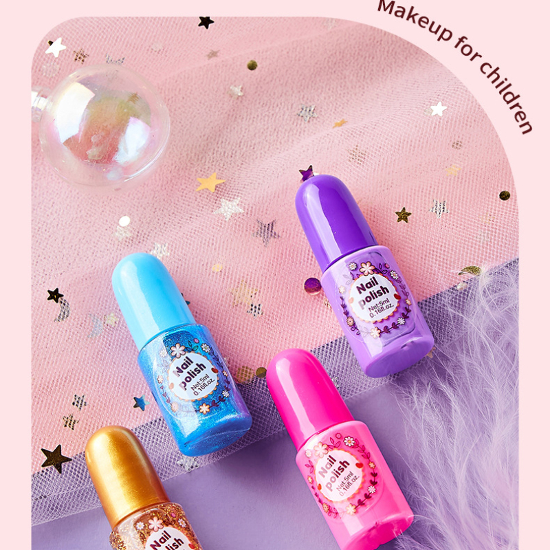 Safe Cosmetic Toy for Girl Princess Cosmetic Eye Shadow Nail Polish NonToxic Beauty Set Washable Fashion Makeup Birthday Gift