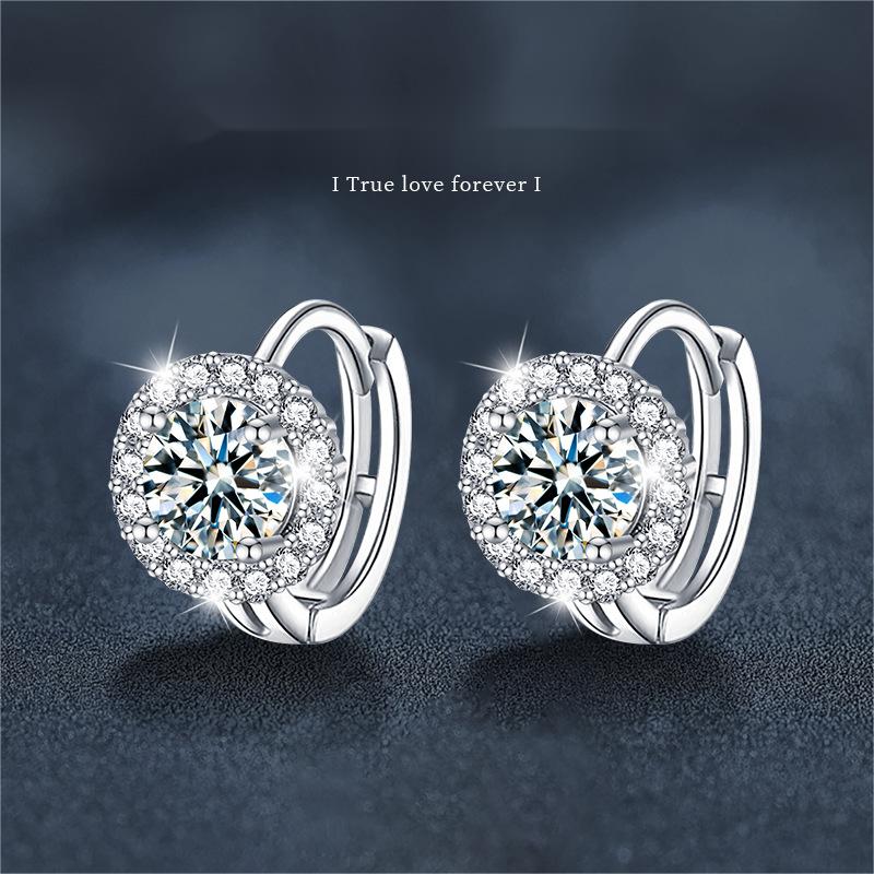 S925 Sterling Silver Moissanite Sunflower Hoop Earrings for Women Hypoallergenic Lightweight Jewelry