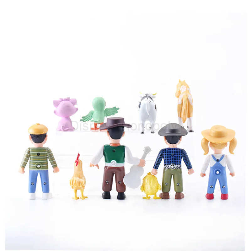 Disney 10pcs/set Hot Happy Farm Figures La Granja De Zenon Red Barn Barnyard Farm Kids Cute Toy Adorable Dolls Children Charm Gifts Z250506